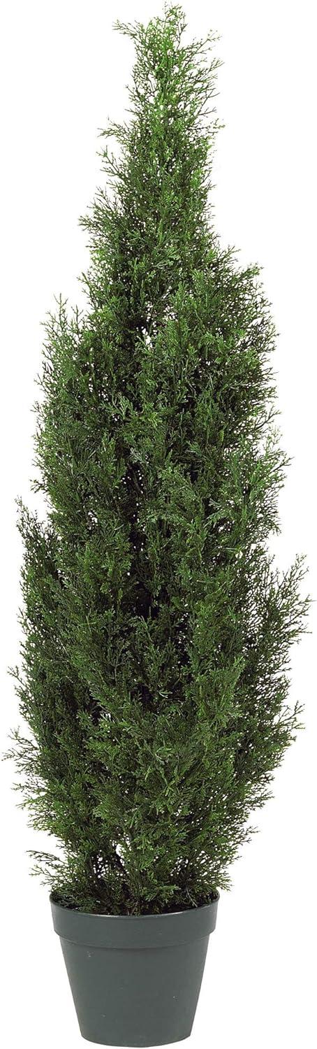 50" Green Silk Potted Outdoor Topiary