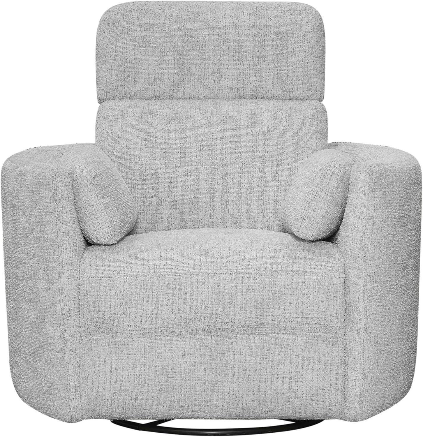 Florence Heron Leather Swivel Wood Recliner