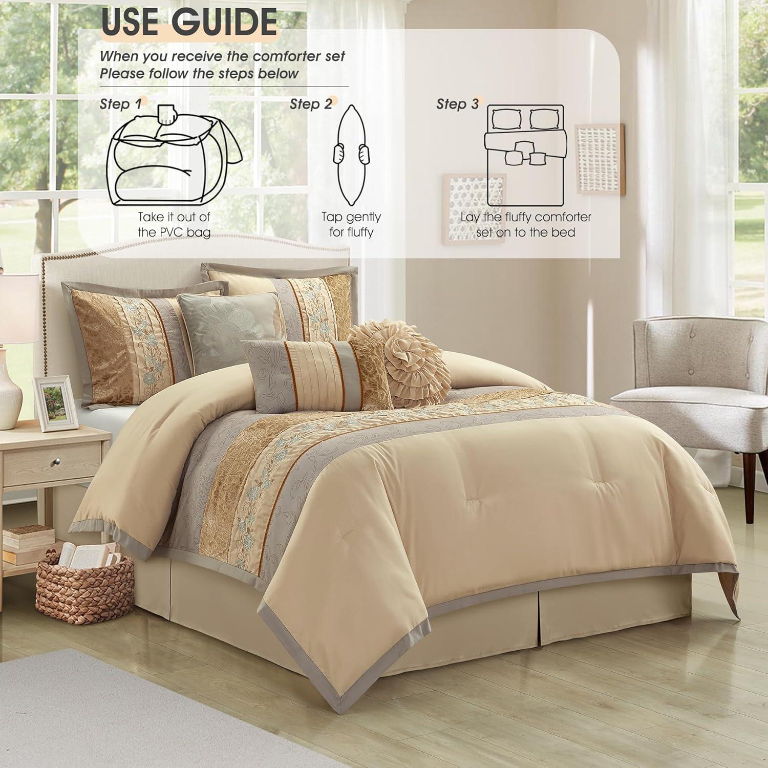 Nanshing America, Inc Riley 7 Piece Glam Comforter Set