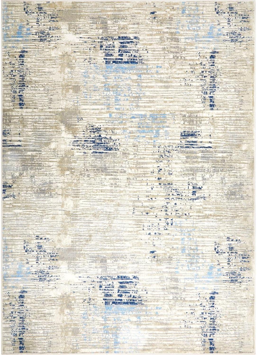 Melrose 47" x 5'4" Gray/Blue Synthetic Abstract Area Rug