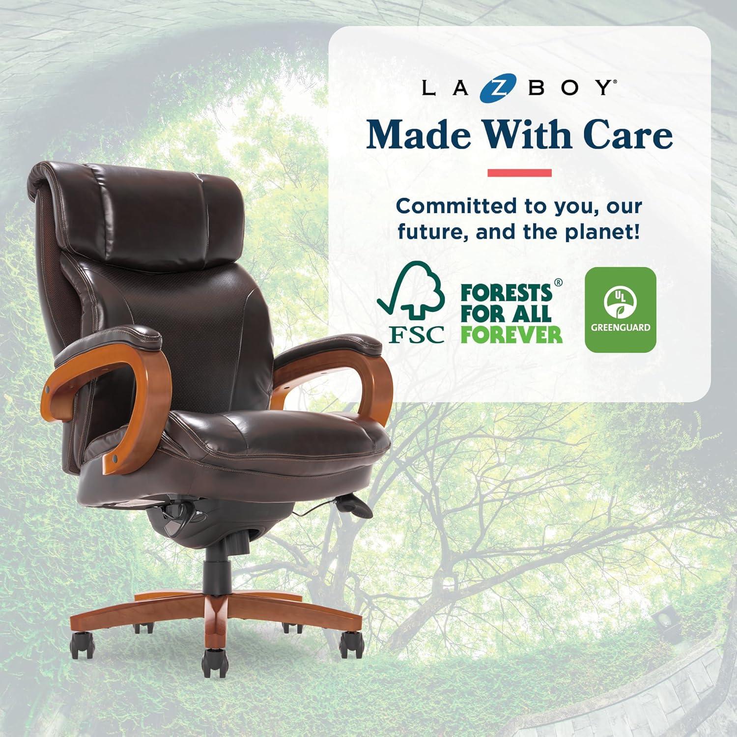 La-Z-Boy Big and Tall Trafford Executive Office Chair with AIR Ergonomic Support Technology, High Back Ergonomic Chair with Lumbar Support, Bonded Leather & Reviews | Wayfair