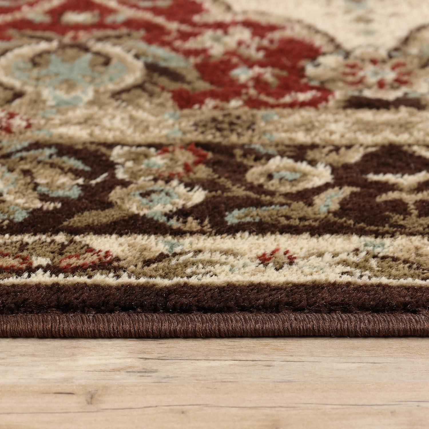 Superior Palmyra Floral Classic Indoor Area Rug, Chocolate, 2' x 3'