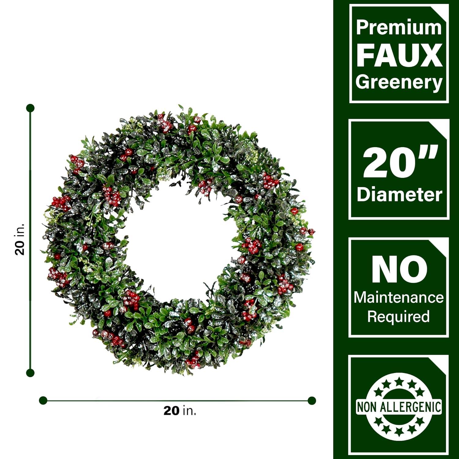 Christmas Wreath Handcrafted Faux 20'' Wreath