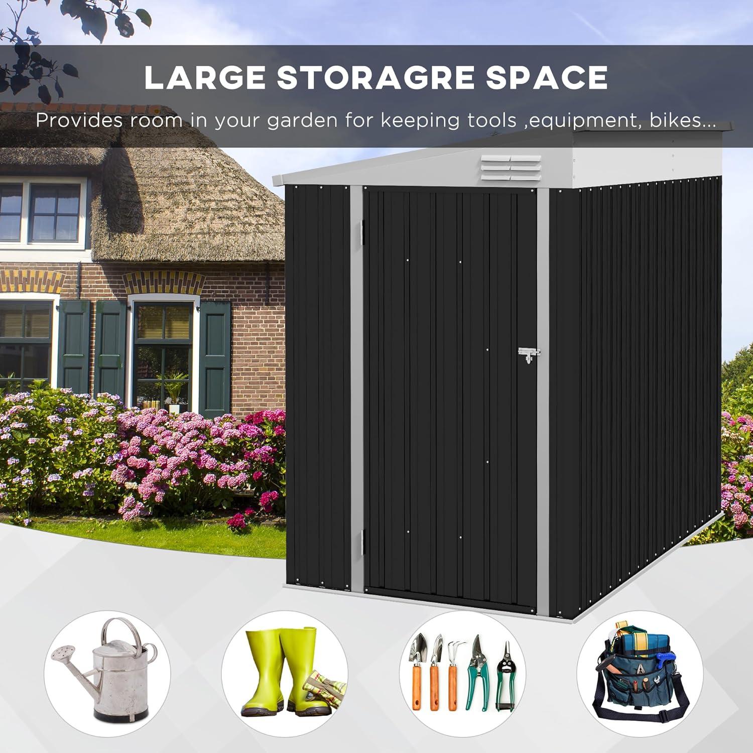 Outsunny Metal Lean-to Storage Shed