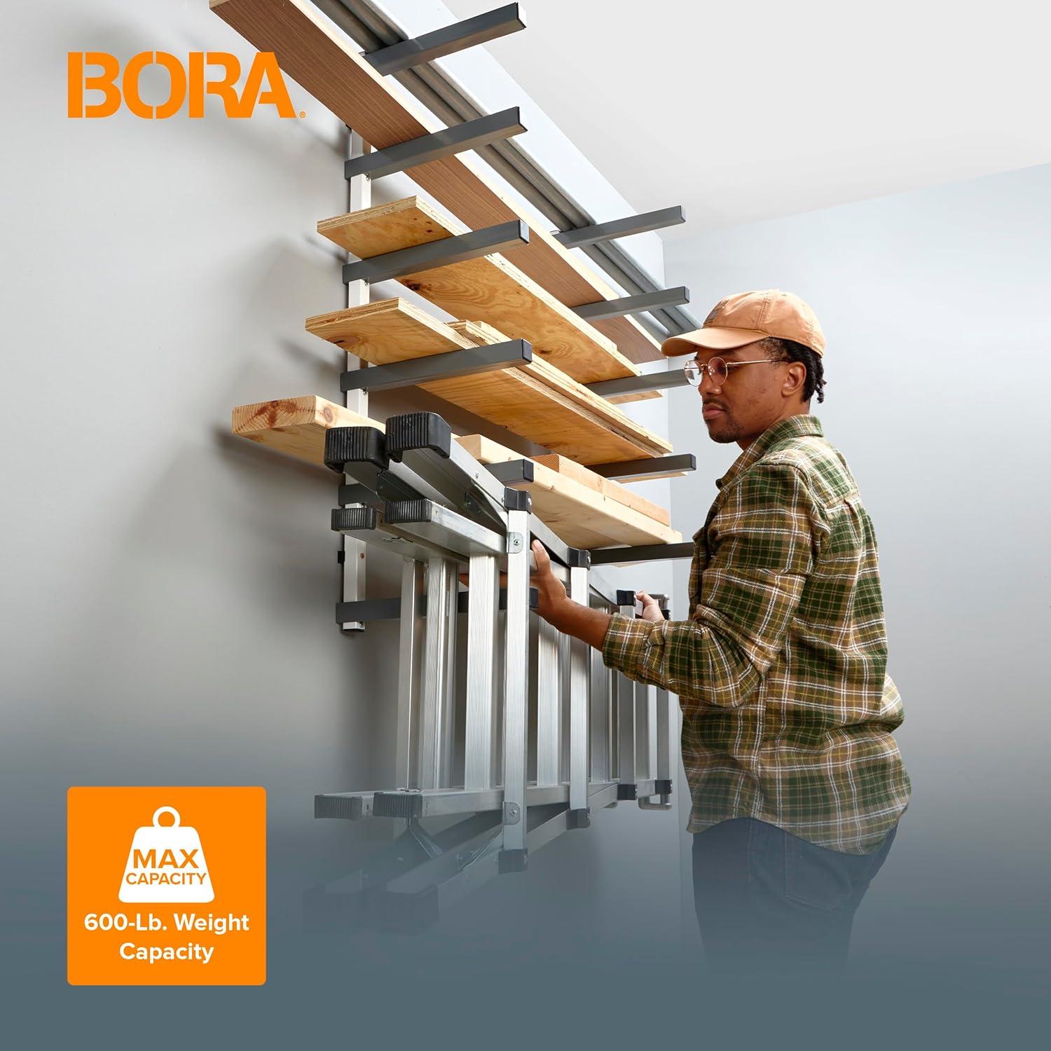 Bora Portamate Wall Mounted Storage Rack 6 Level Gray/white