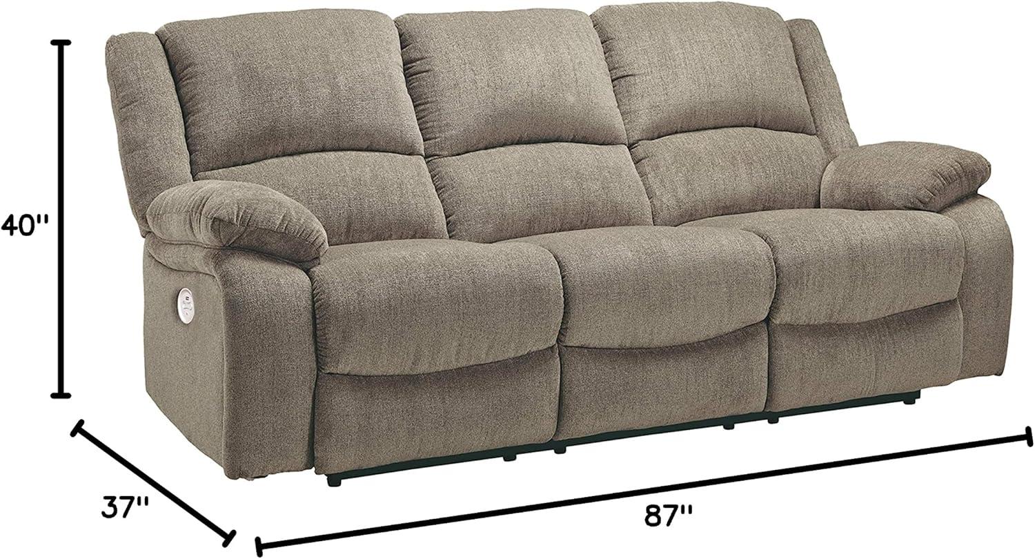 Signature Design by Ashley Draycoll Reclining Loveseat with Console in Pewter