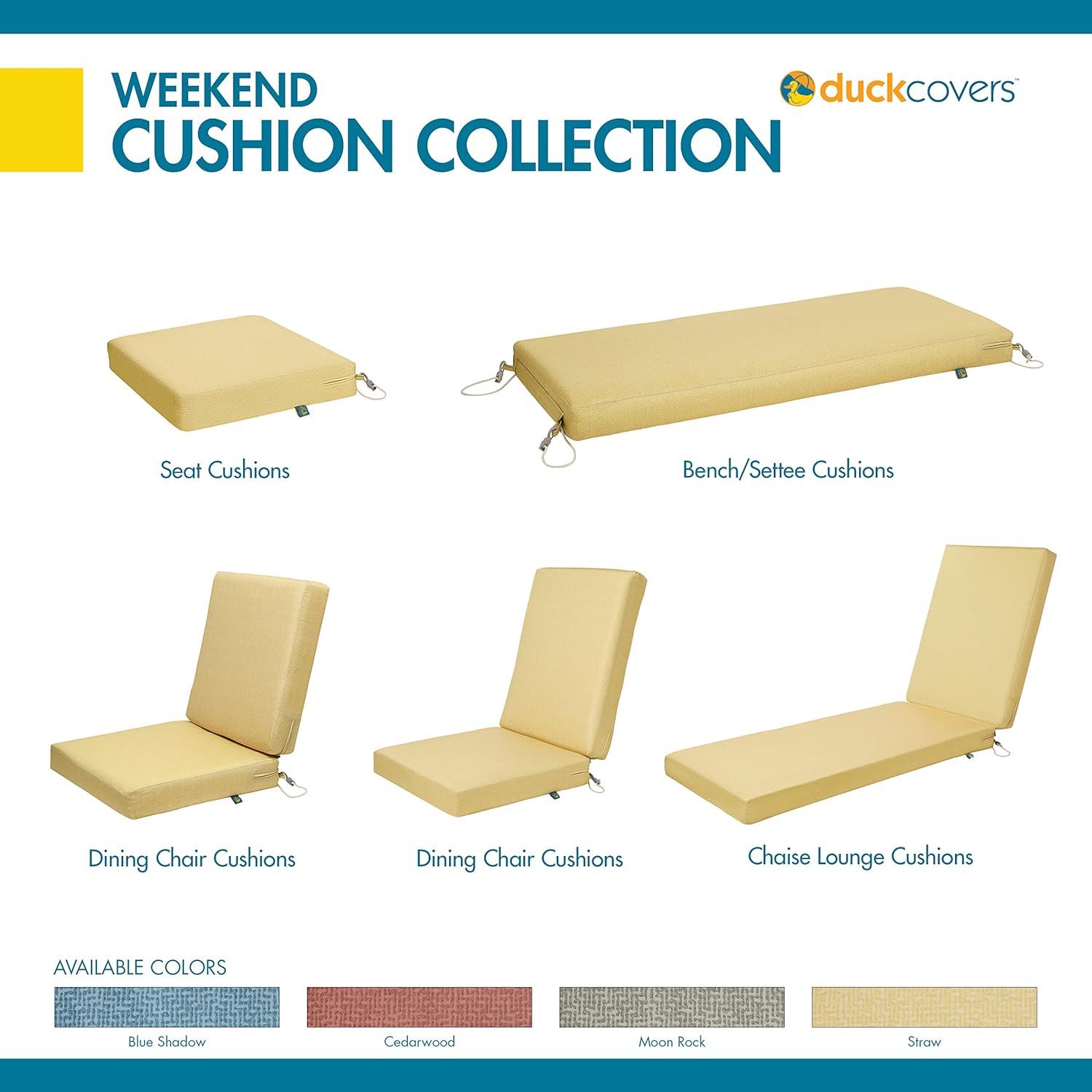 42" x 18" x 3" Duck Covers Weekend Water-Resistant Outdoor Bench Cushion Straw - Classic Accessories: Removable Cover, Zipper Closure