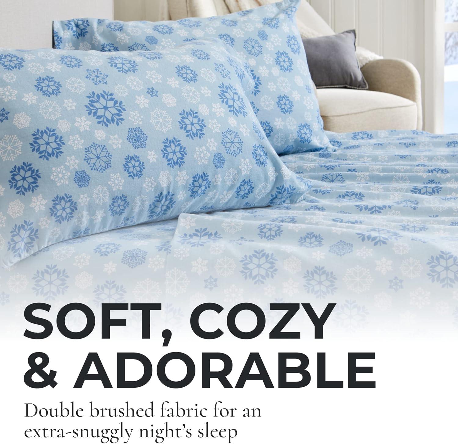 100% Turkish Cotton Holiday Printed Flannel Sheet Set