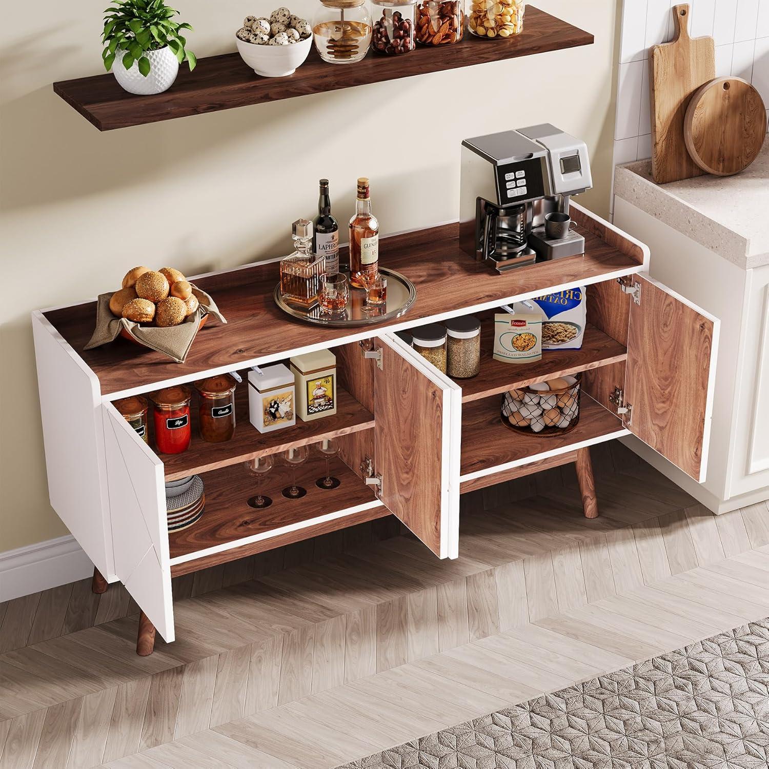 Tribesigns 55" W Buffets Sideboards Cabinet, White