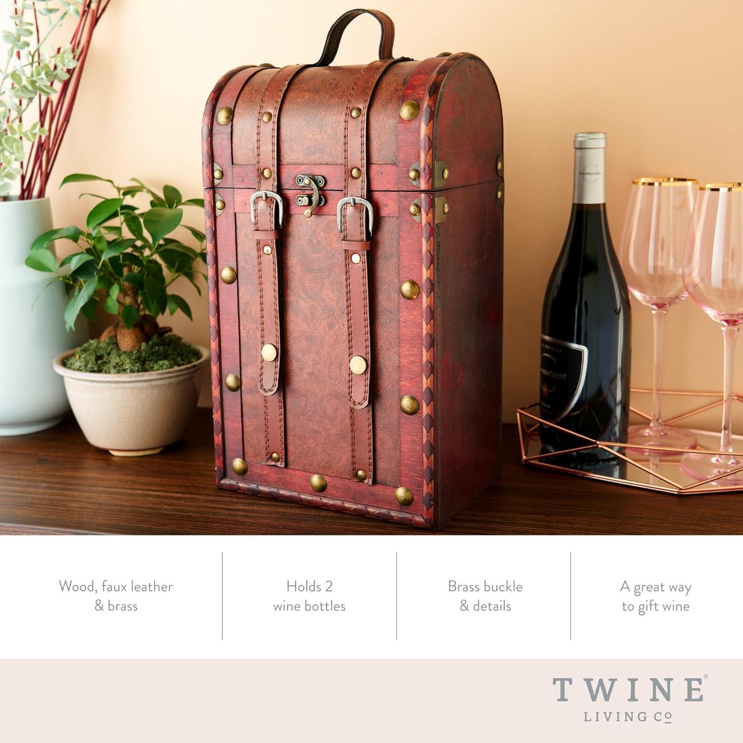 Twine Twine Chateau 2 Bottle Antique Wine Box