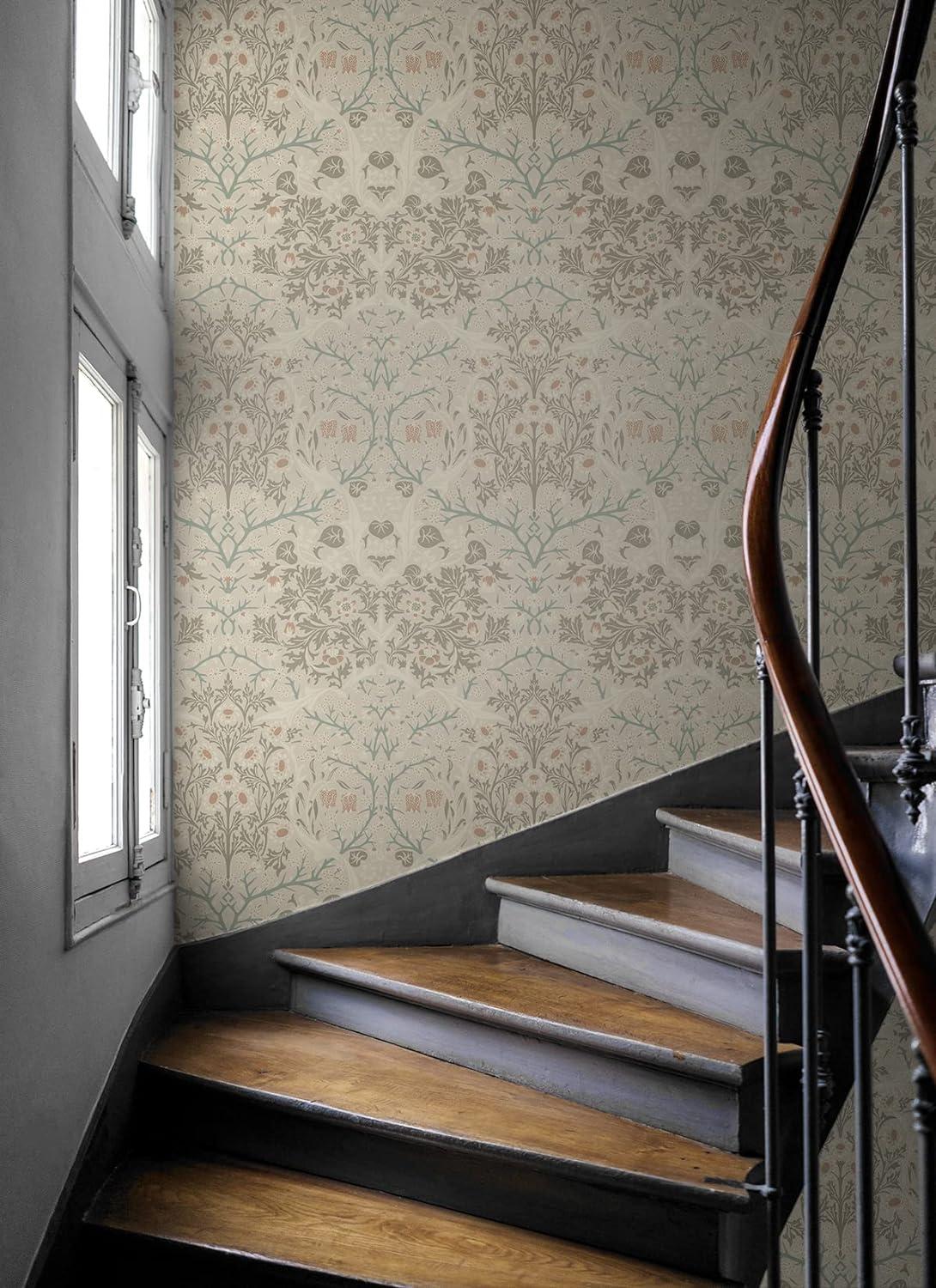 NextWall Lunar Rock & Clay Victorian Garden Peel and Stick Wallpaper