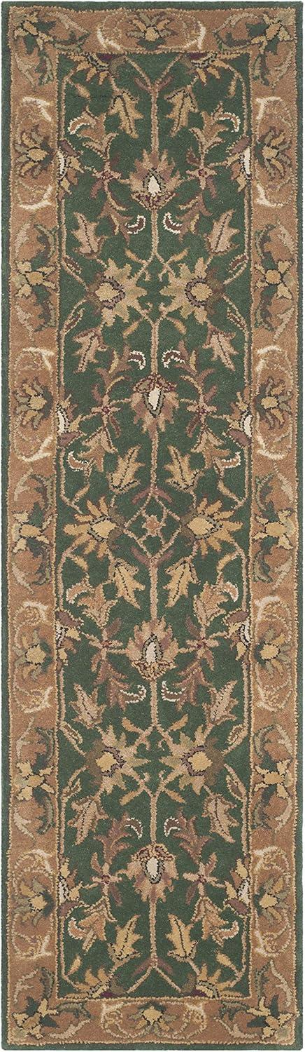 Heritage HG628 Hand Tufted Runner Rug - Dark Green/Gold - 2'3"x10' - Safavieh.