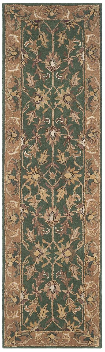 Heritage HG628 Hand Tufted Runner Rug - Dark Green/Gold - 2'3"x10' - Safavieh.