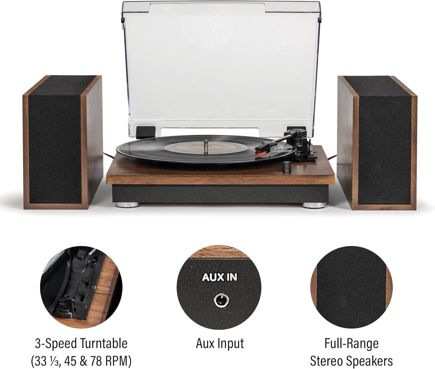 Crosley Riff Bluetooth Vinyl Record Player with Speakers, 3-Speed Turntable, 6 Modular Layouts