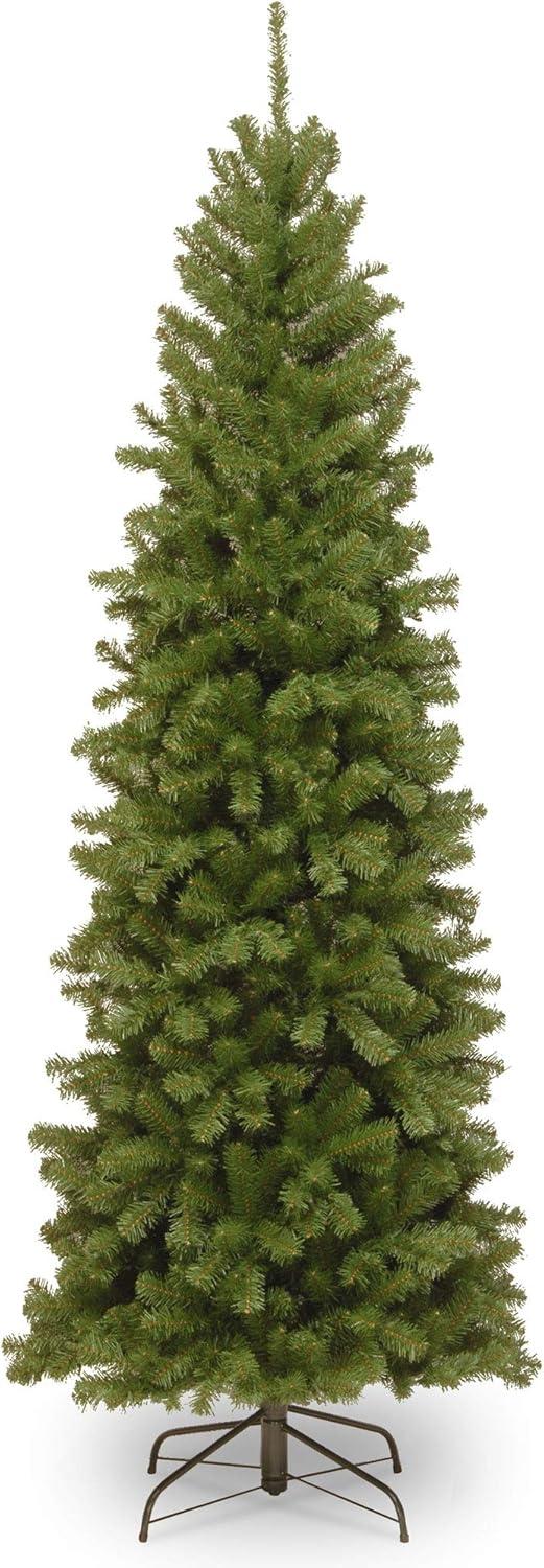 National Tree Company Artificial Slim Christmas Tree, Green, North Valley Spruce, Includes Stand, 6 Feet