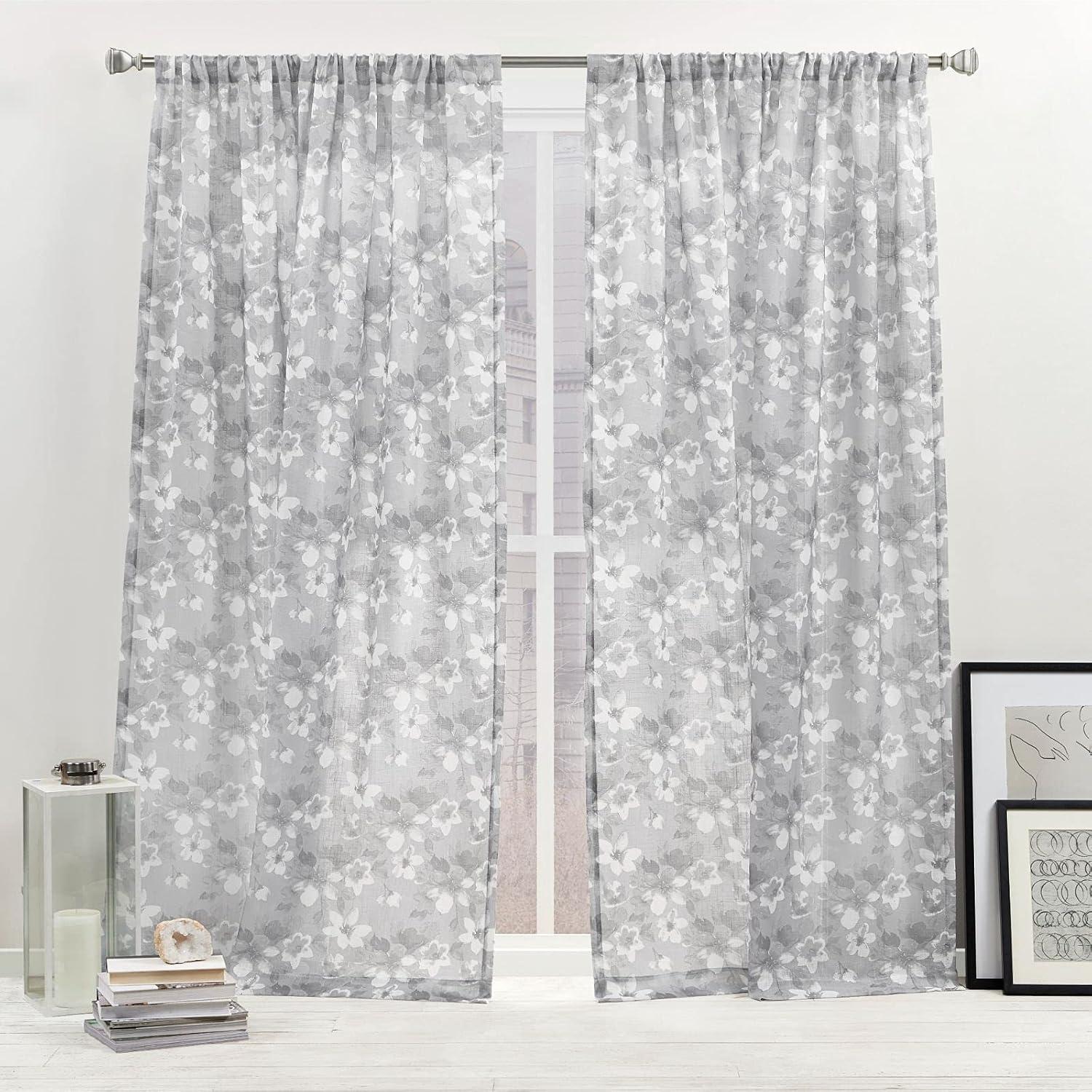 Nicole Miller Nicole Miller New York Dara Light Filtering, Semi Sheer Rod Pocket Curtain Panels (Set of 2)