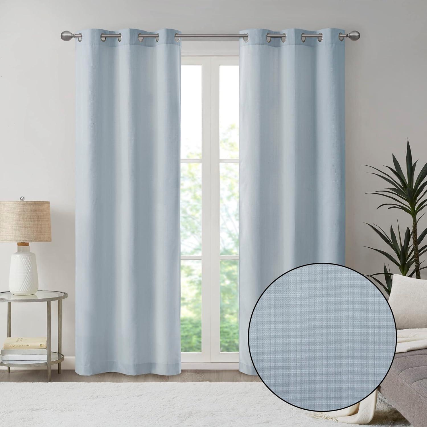 Galen Basketweave Room Darkening Curtain Panel Pair