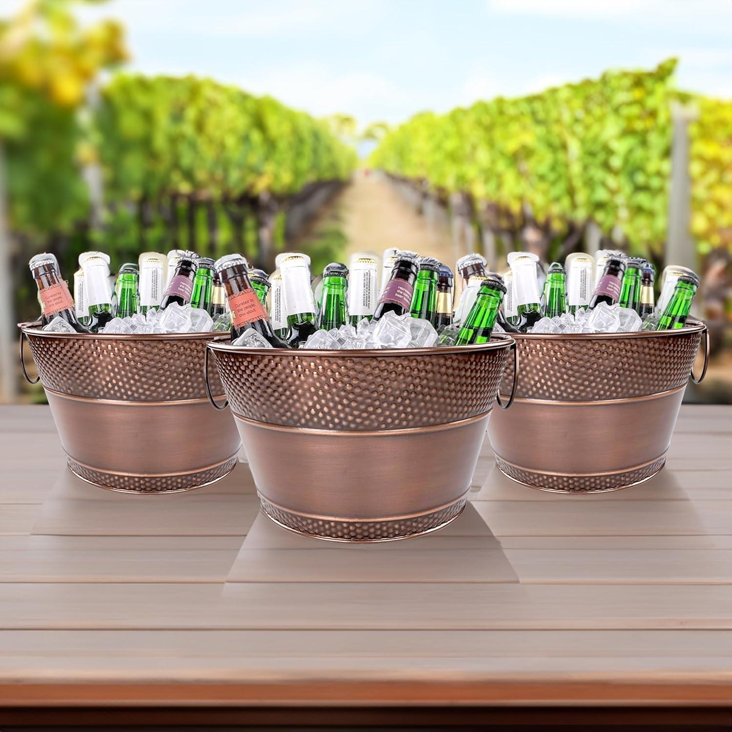 BREKX Stainless Steel Drink Tub with Stand (15-QT Steel Silver)