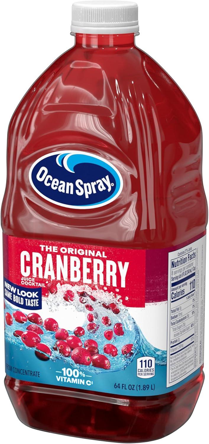 Ocean Spray Cranberry Cocktail Drink with Calcium, 64-Ounce Bottles (Pack of 8)