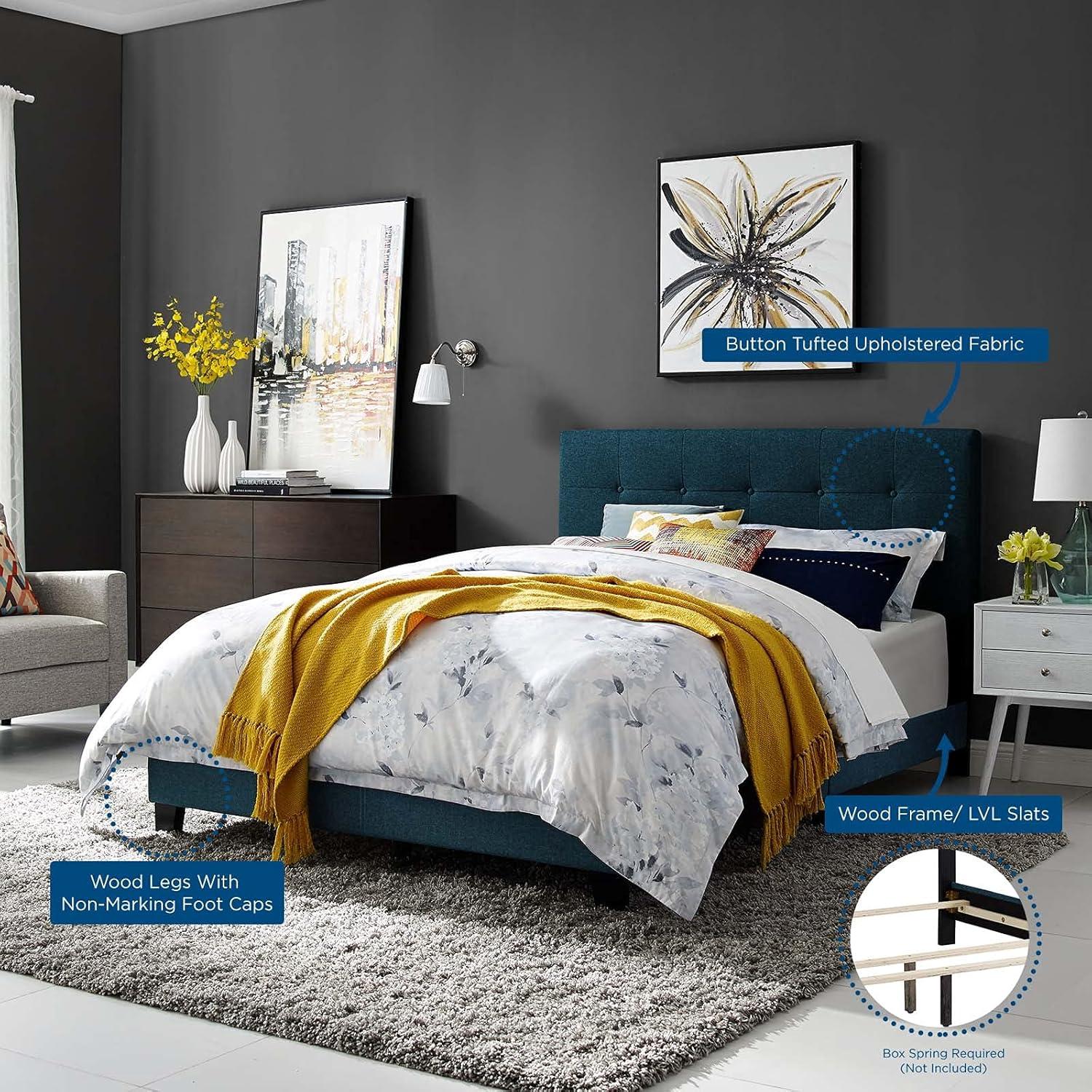 Modway Amira Full Upholstered Fabric Bed - Azure