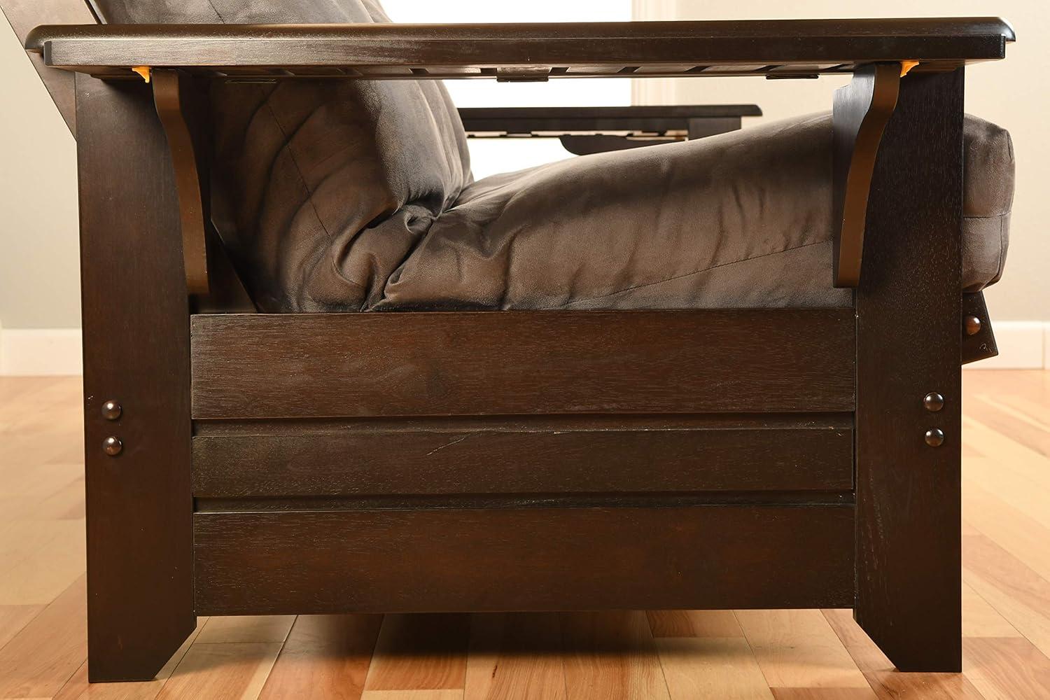 Albany Futon with storage in Rustic Walnut Finish, Multiple Colors