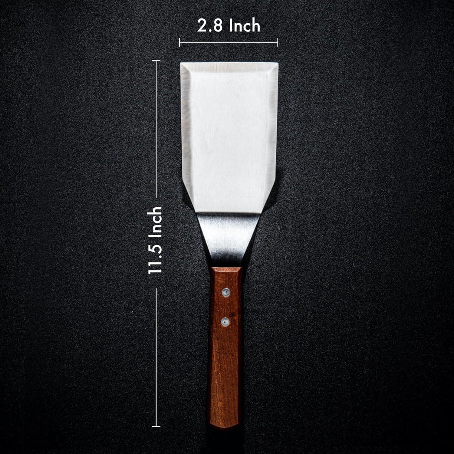 Professional Grade Stainless Steel Spatula with Hardwood Handle