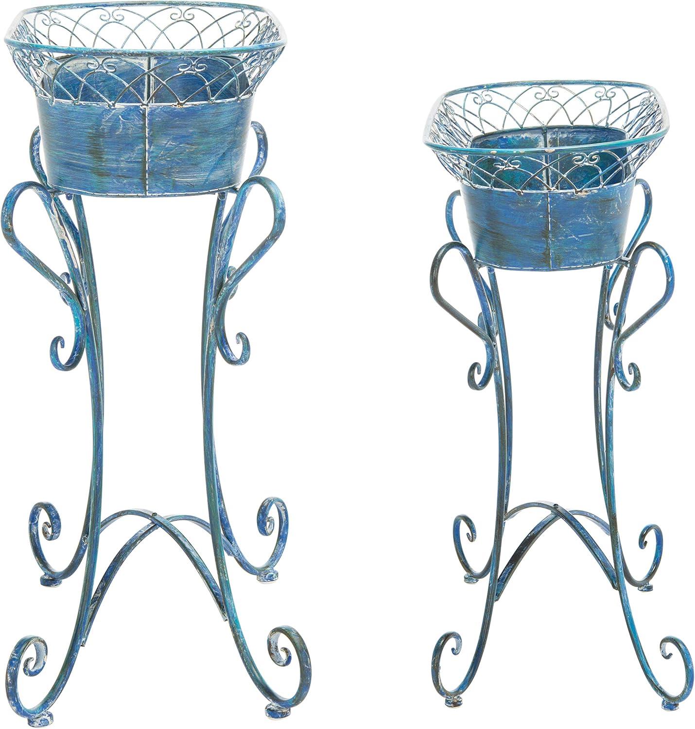 Safavieh Hendrick Outdoor Patio Planters - Antique Blue