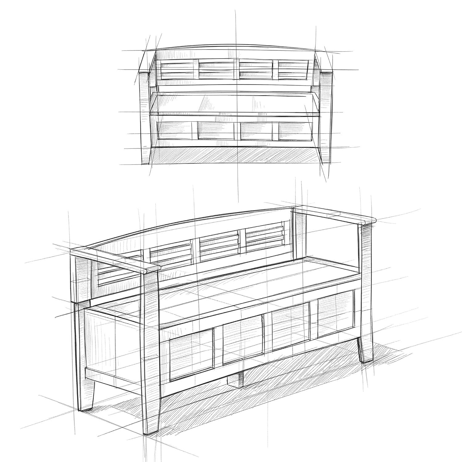 Simpli Home Adams Solid Wood Entryway Lift Top Storage Bench