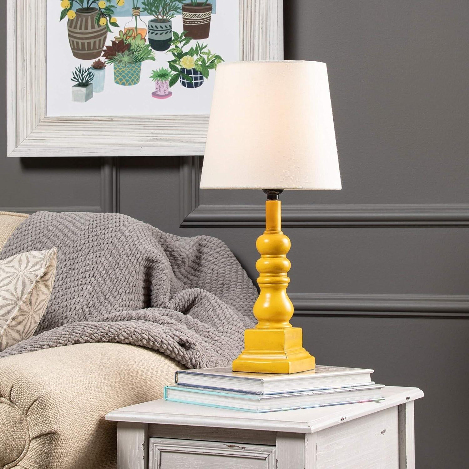 Conrad 18.5" Distressed Yellow Resin Table Lamp