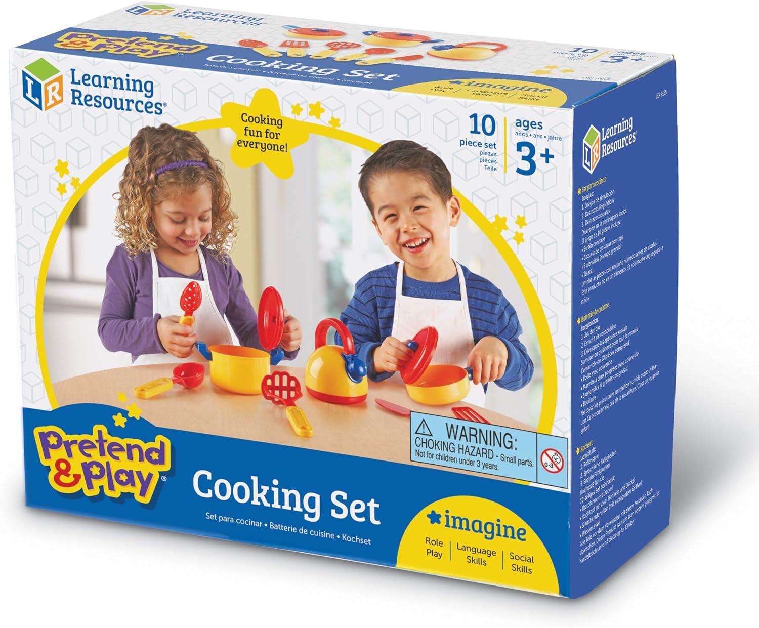 Learning Resources Pretend & Play Cooking Set,  10 Pieces, Ages 3+