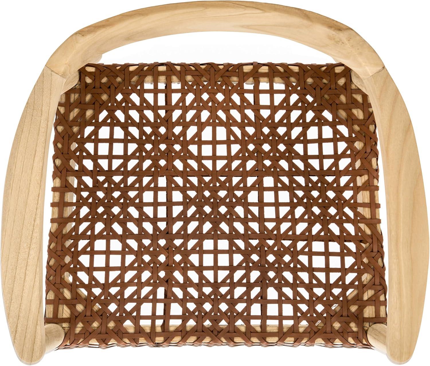 Munro Leather Woven Accent Chair - ACH1005 - Natural/Light Honey - Safavieh