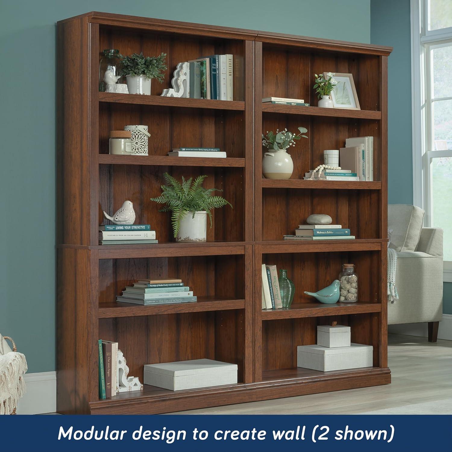 Washington Cherry 5-Shelf Adjustable Bookcase