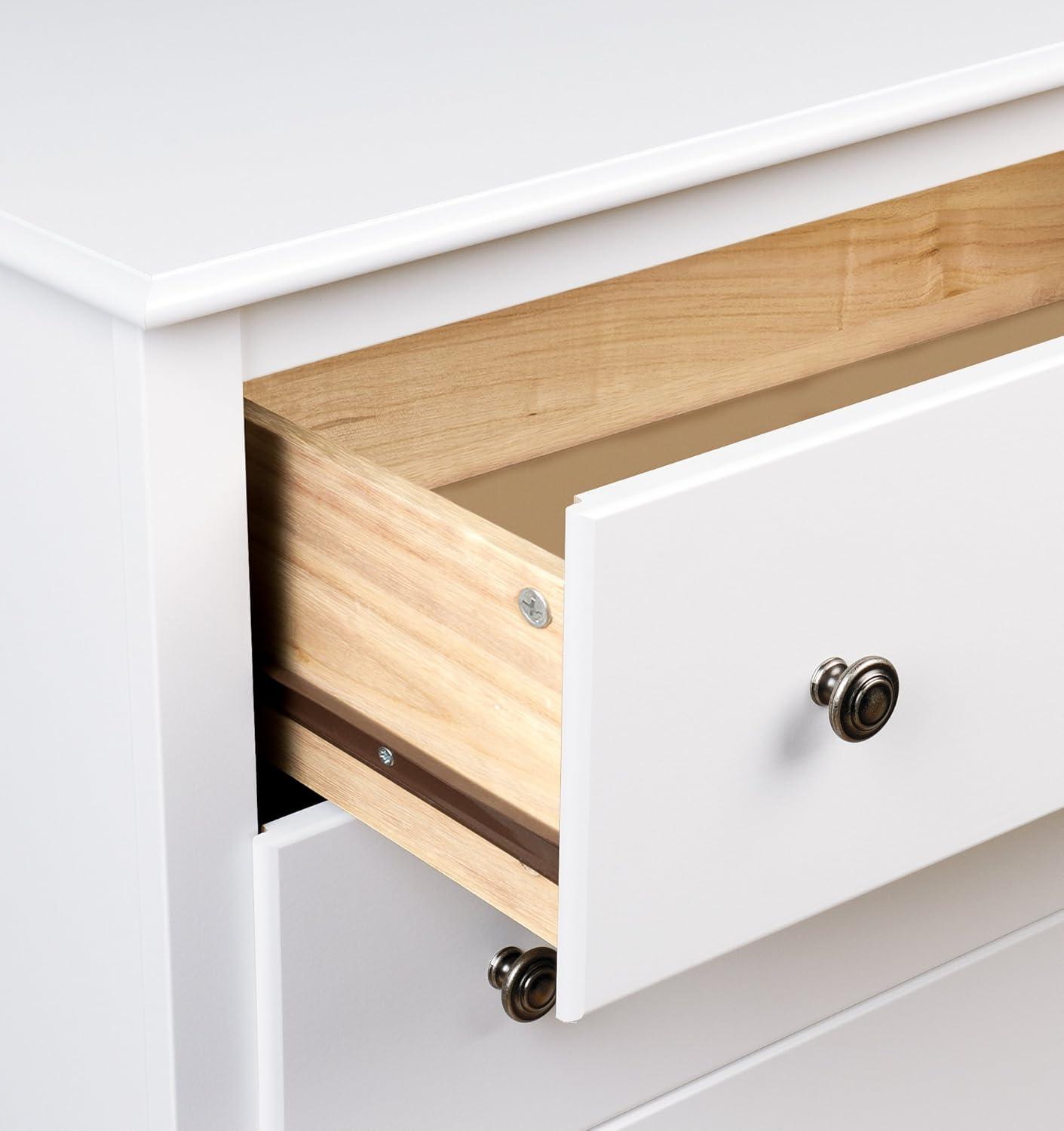 Prepac Tall 2 Drawer Nightstand with Open Shelf White: Laminated, Metal Glides, CARB Certified, 5 Year Warranty