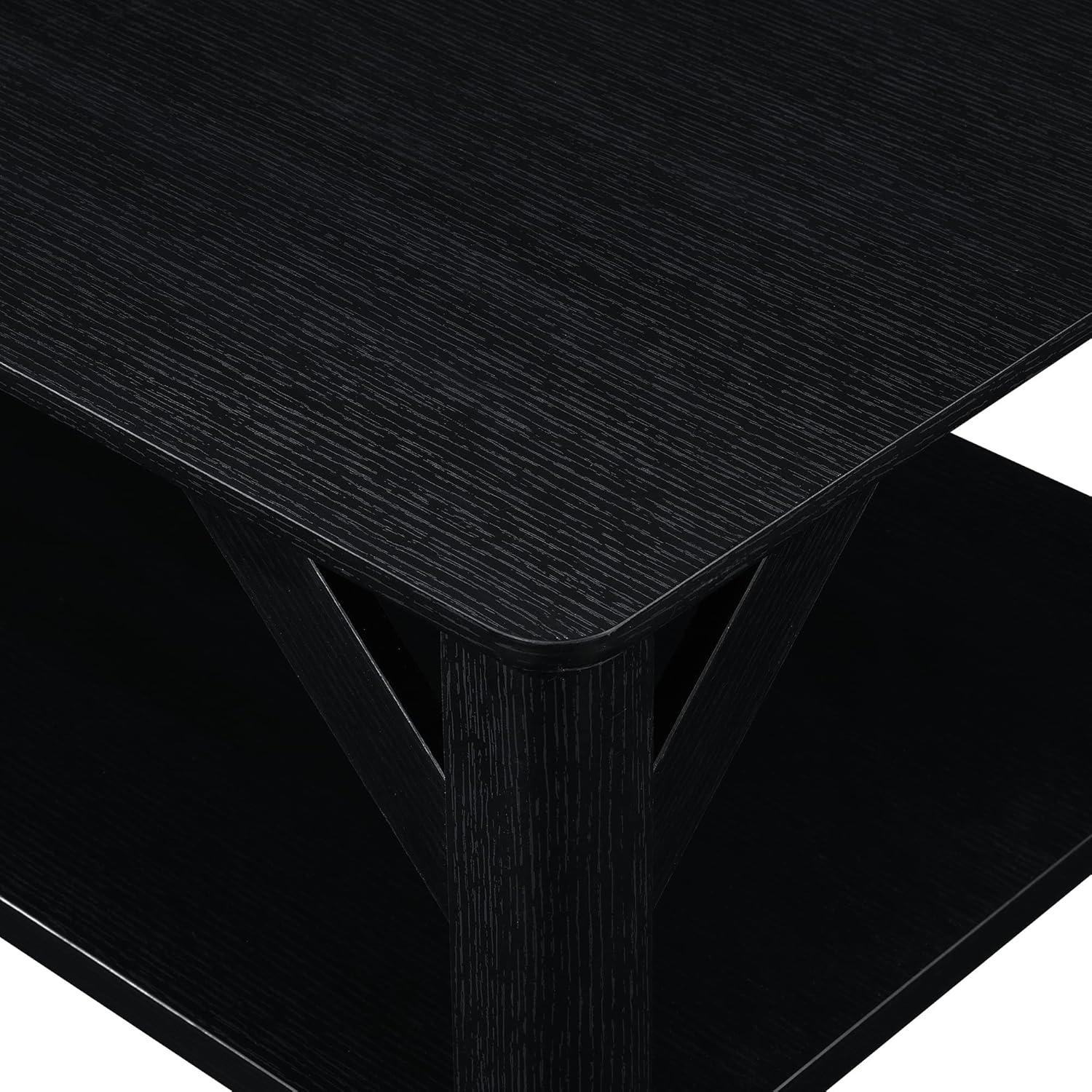 Convenience Concepts Storage Particle Board Coffee Table with Shelf, Black