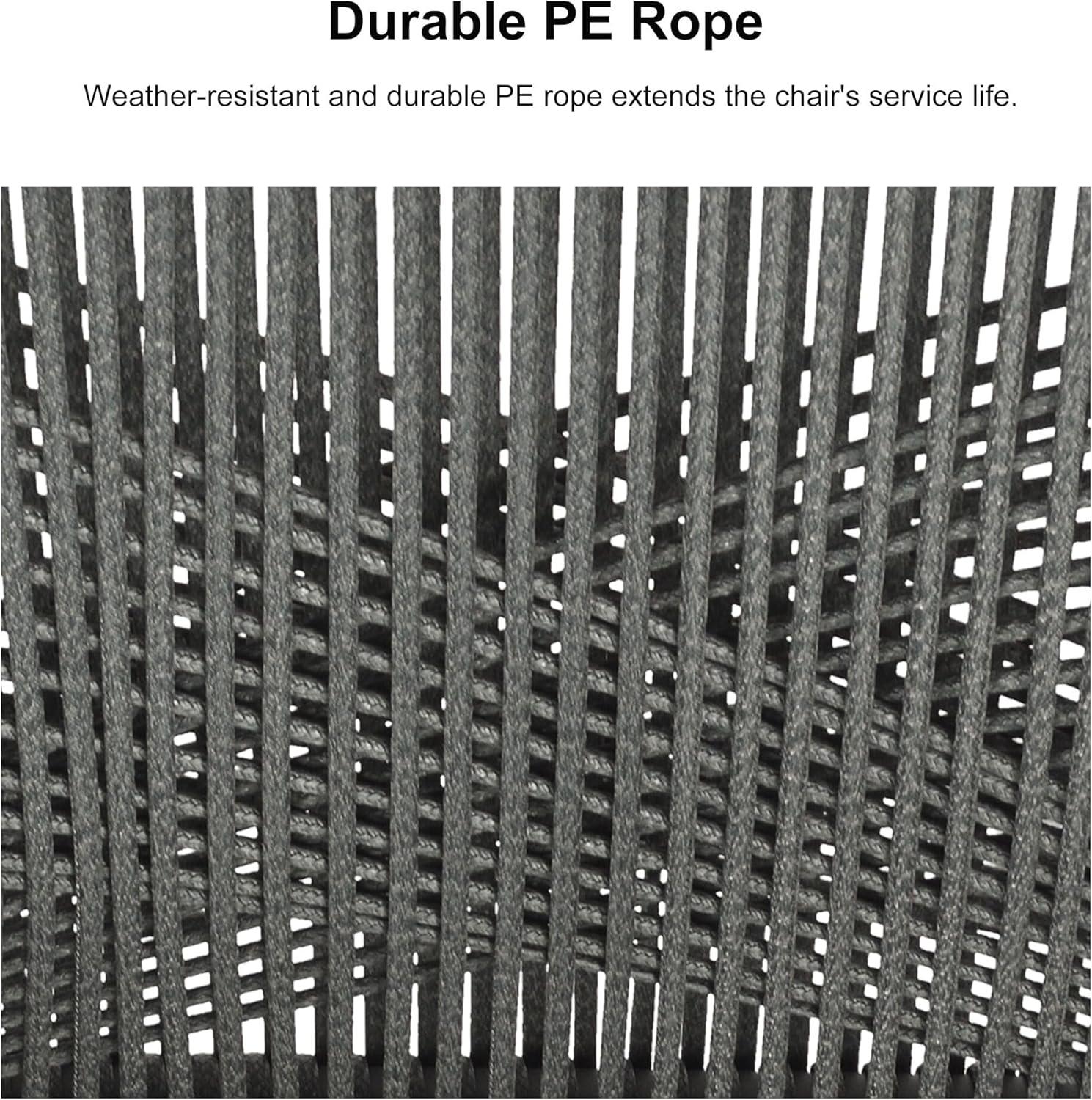 PURPLE LEAF Outdoor Wicker 29" Bar Stools Set of 2, Boho Patio Bar Height Chair with Cushion and Back for Outdoor and Indoor, Garden, Patio, Smoke Grey