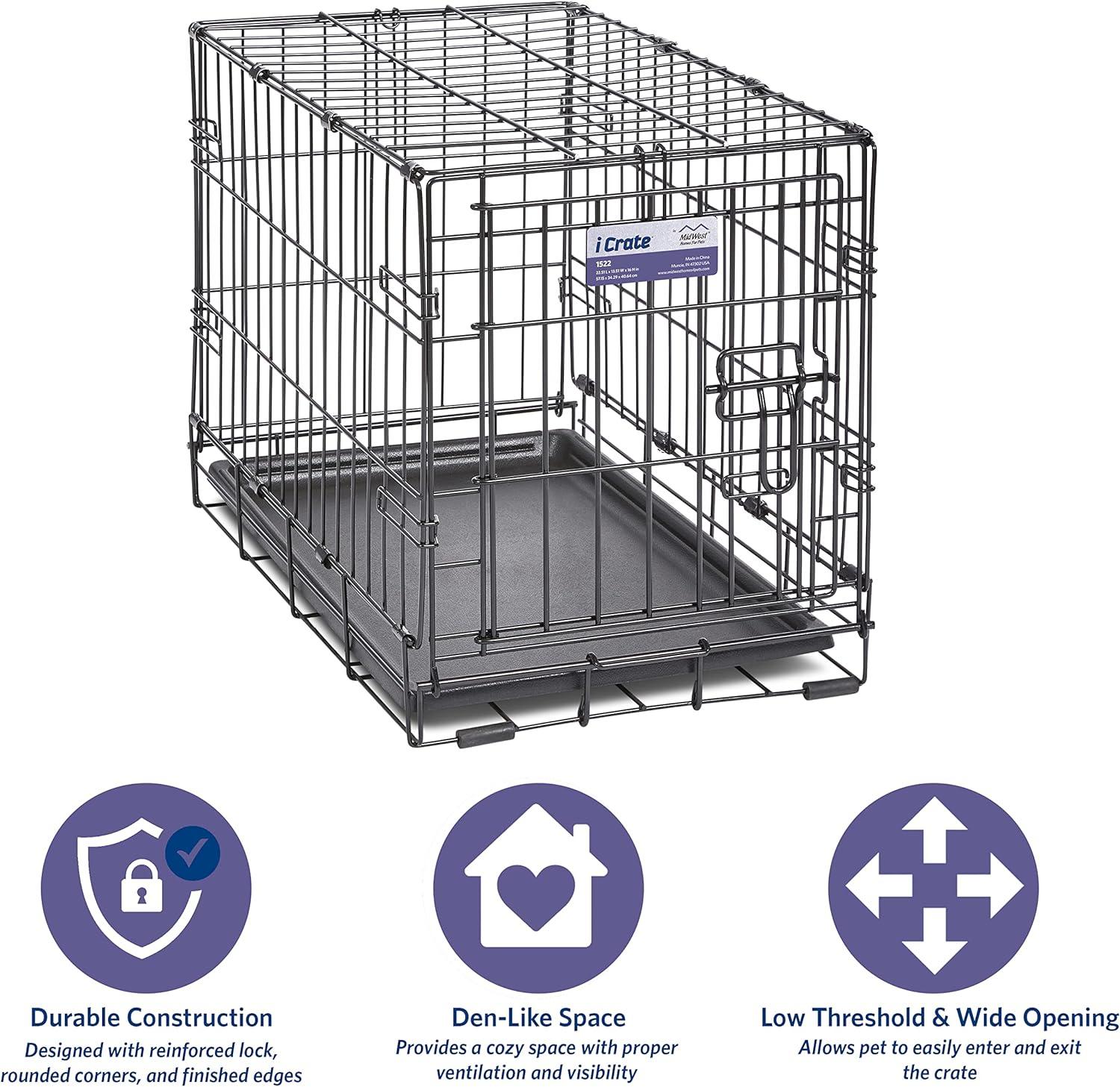 Midwest Homes For Pets MidWest Homes for Pets Newly Enhanced Single Door iCrate Dog Crate Includes Divider Panel
