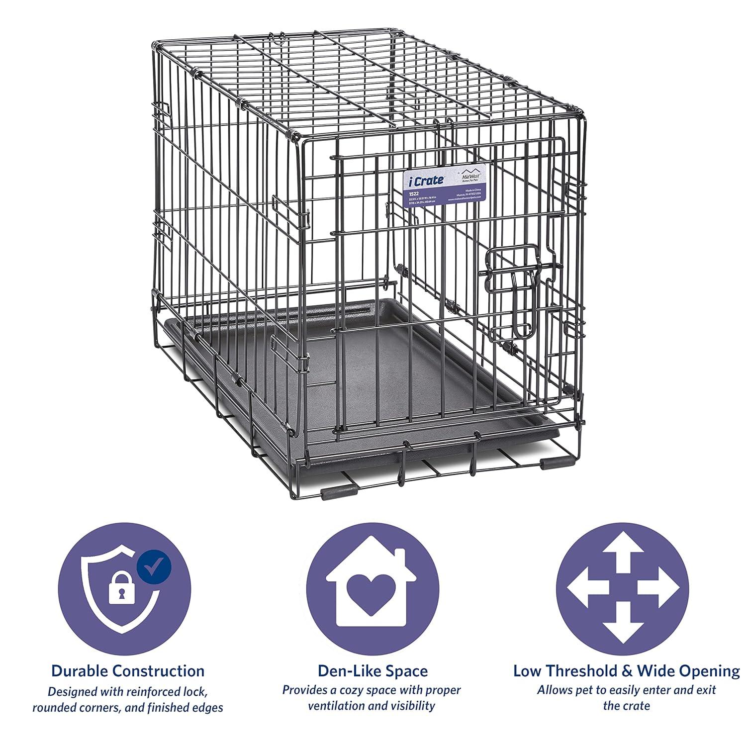 Midwest Homes For Pets MidWest Homes for Pets Newly Enhanced Single Door iCrate Dog Crate Includes Divider Panel