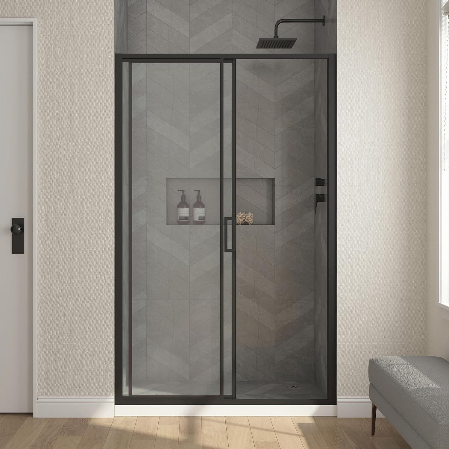 Ove Decors Stanford 48 In. W X 74 In. H Sliding Clear Straight Alcove Shower Door