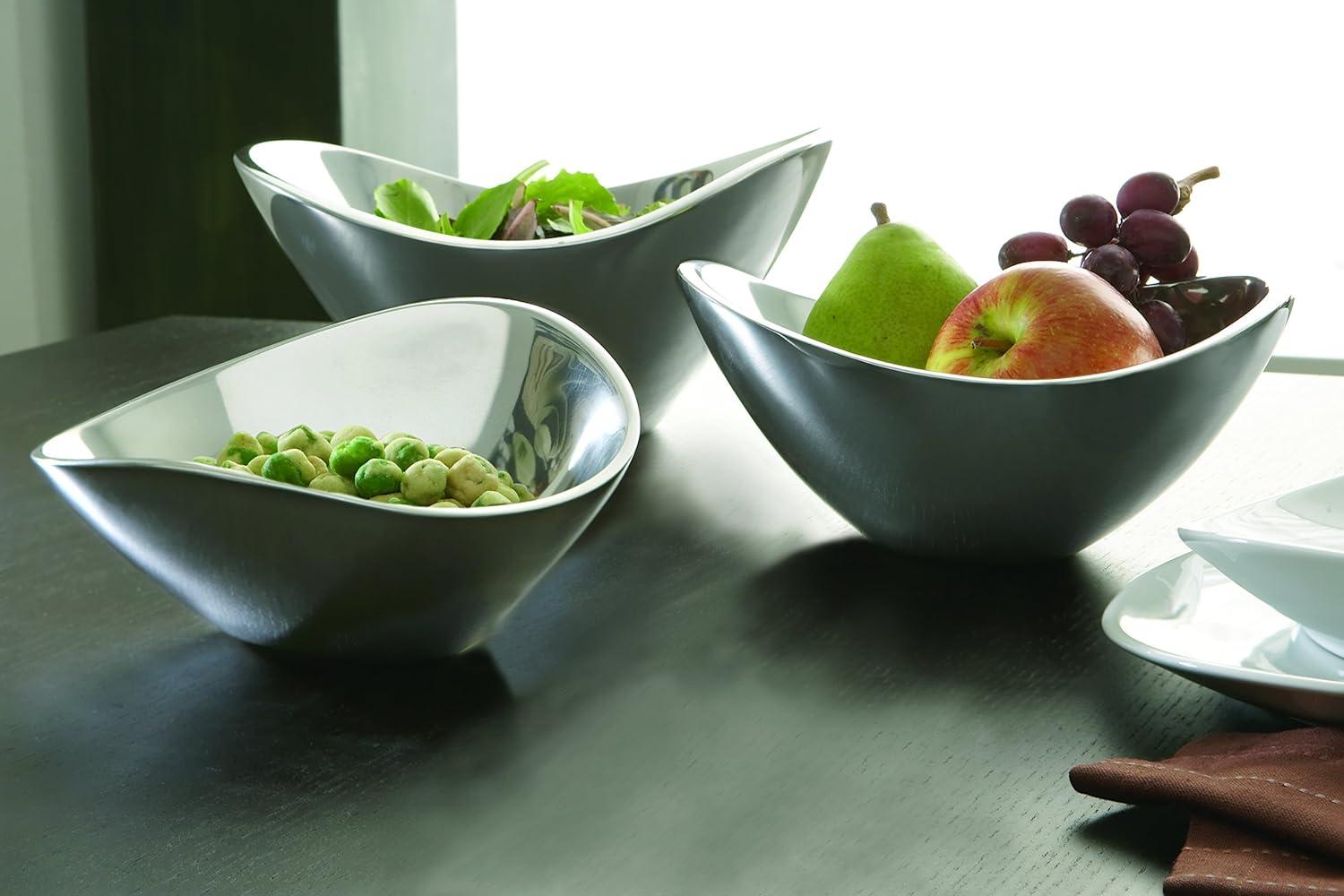 Elegant 9" Metallic Alloy Serving Bowl for Desserts and Appetizers