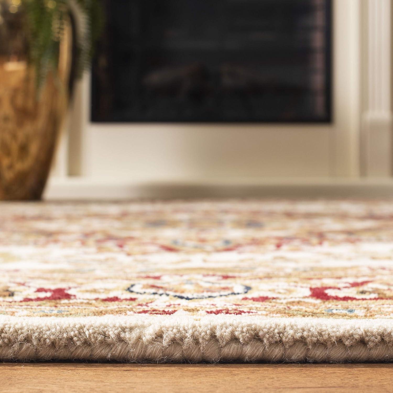 Classic CL763 Hand Tufted Area Rug - Light Gold/Red - 4'x6' - Safavieh.
