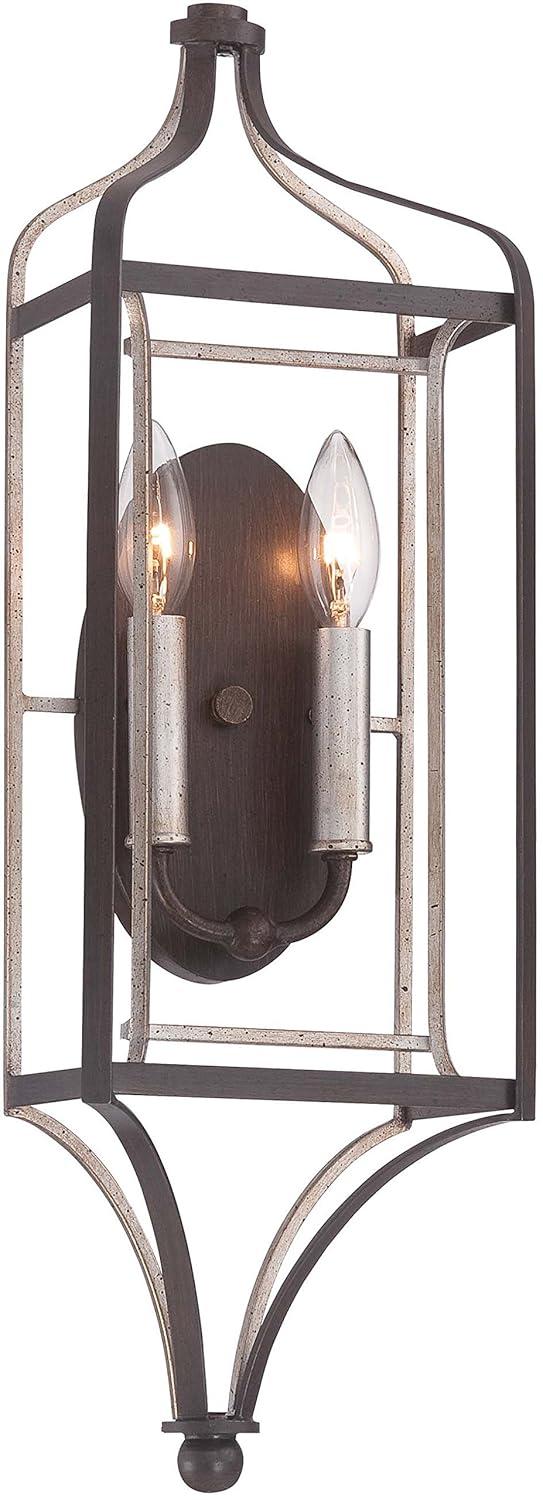 Minka Lavery Industrial Wall Light Sconce Rubbed Sienna Hardwired 7" 2-Light Fixture for Bedroom Bathroom Vanity Reading Hallway
