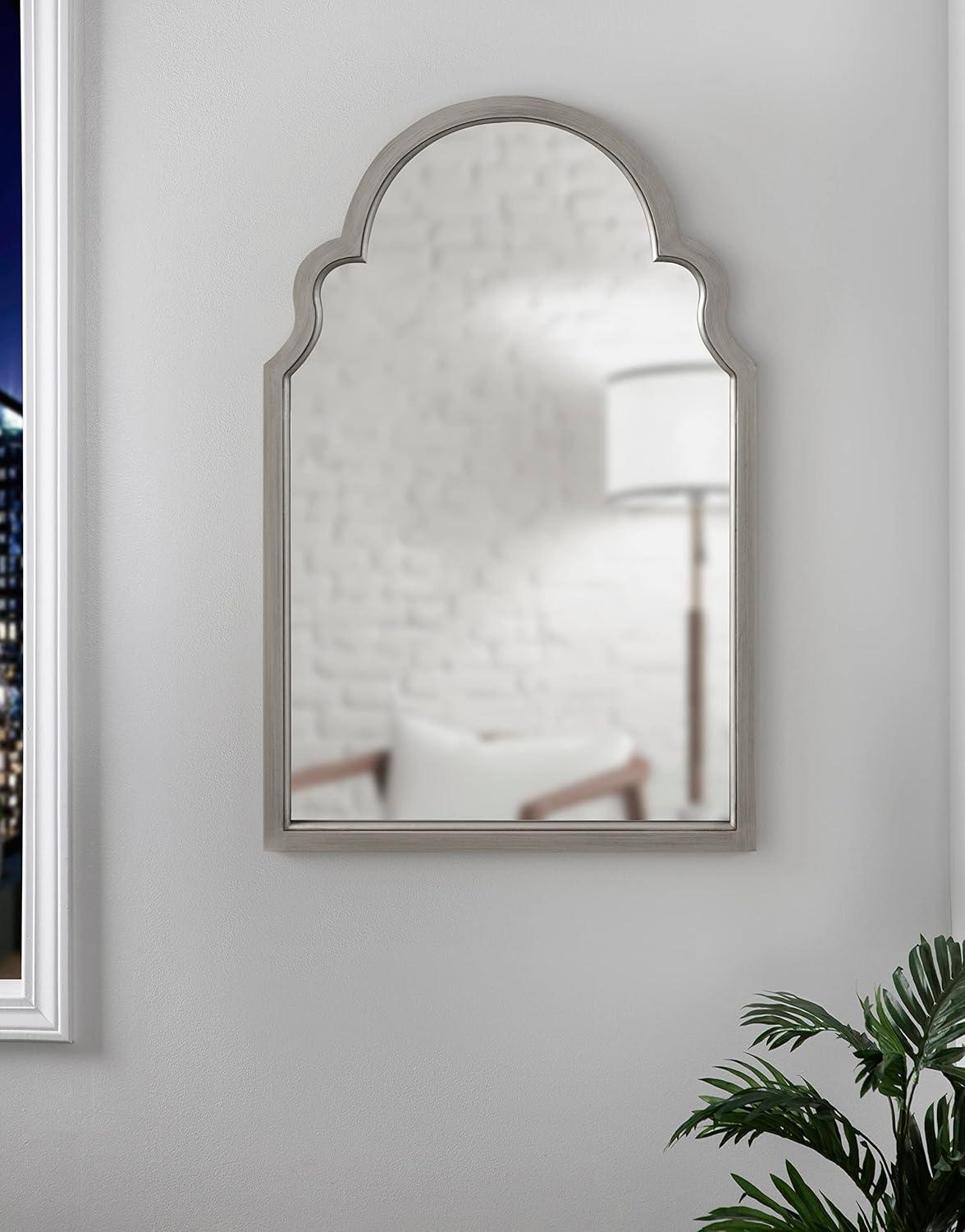 Kate and Laurel Hogan MDF Arch Mirror, 24x36, Silver