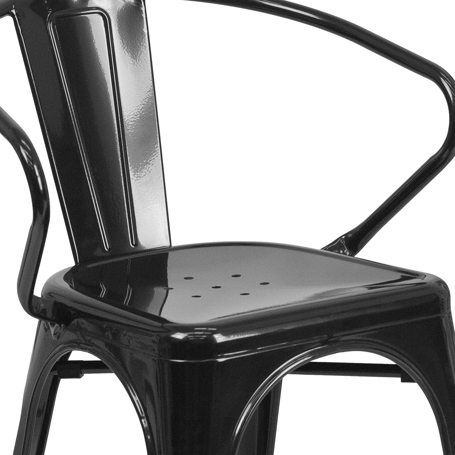 Flash Furniture Hucheson Metal Indoor-Outdoor Chair with Arms