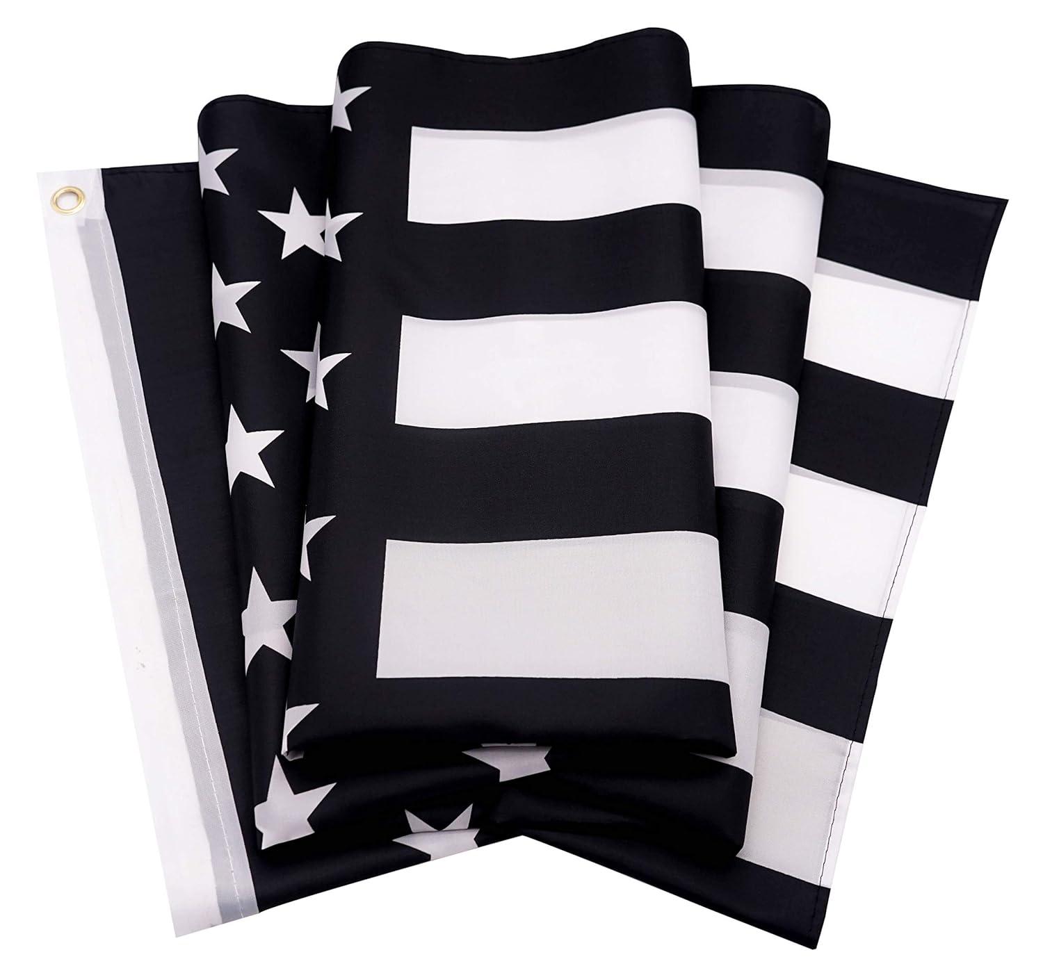 Thin Blue Line Flag 3x5 FT-American Police Flag Indoor/Outdoor Quality Polyester with Vivid Color Double-Stitched Edges Brass Grommets Decorations