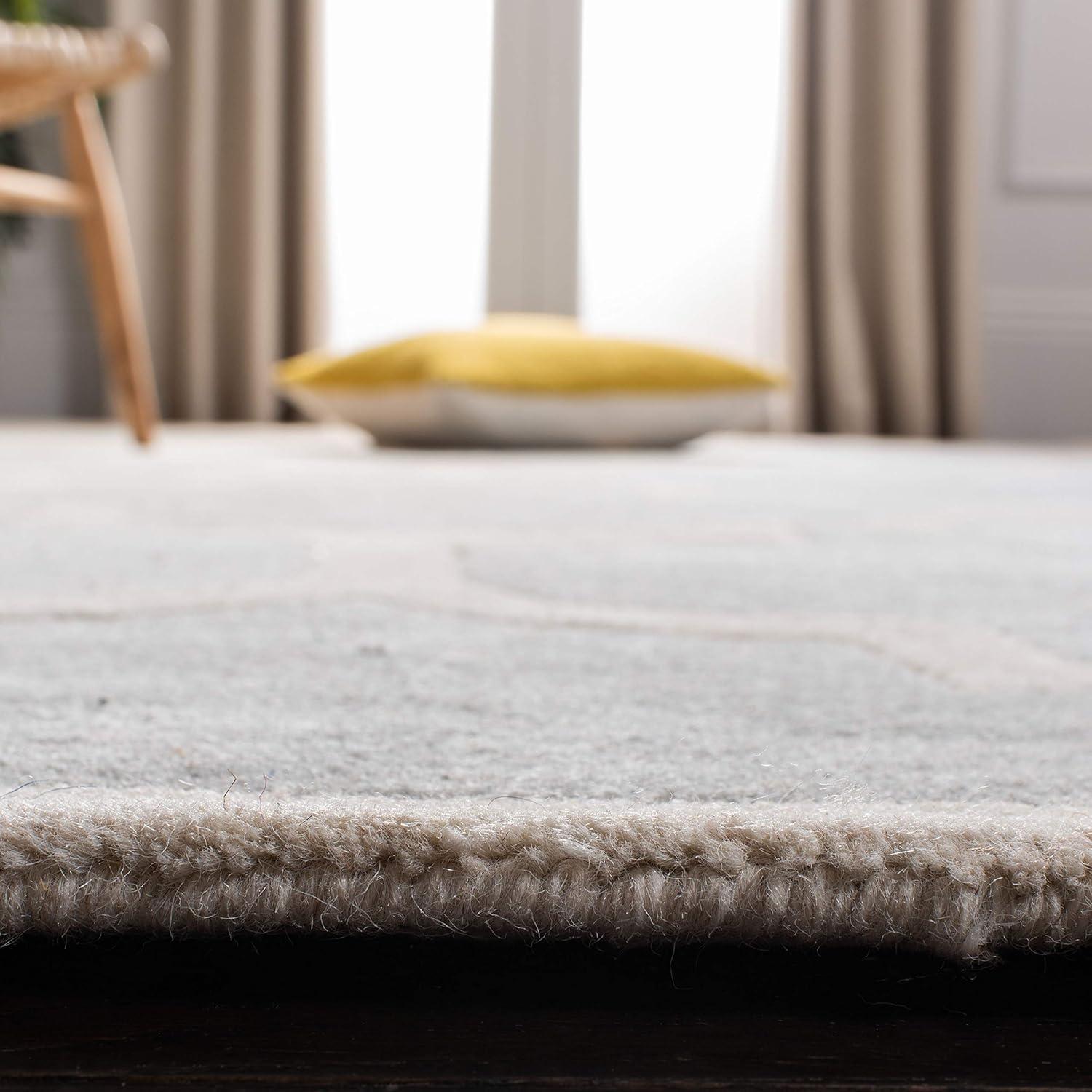 Gray Hand-Tufted Wool Non-Slip Rug, 2'-3" x 13'