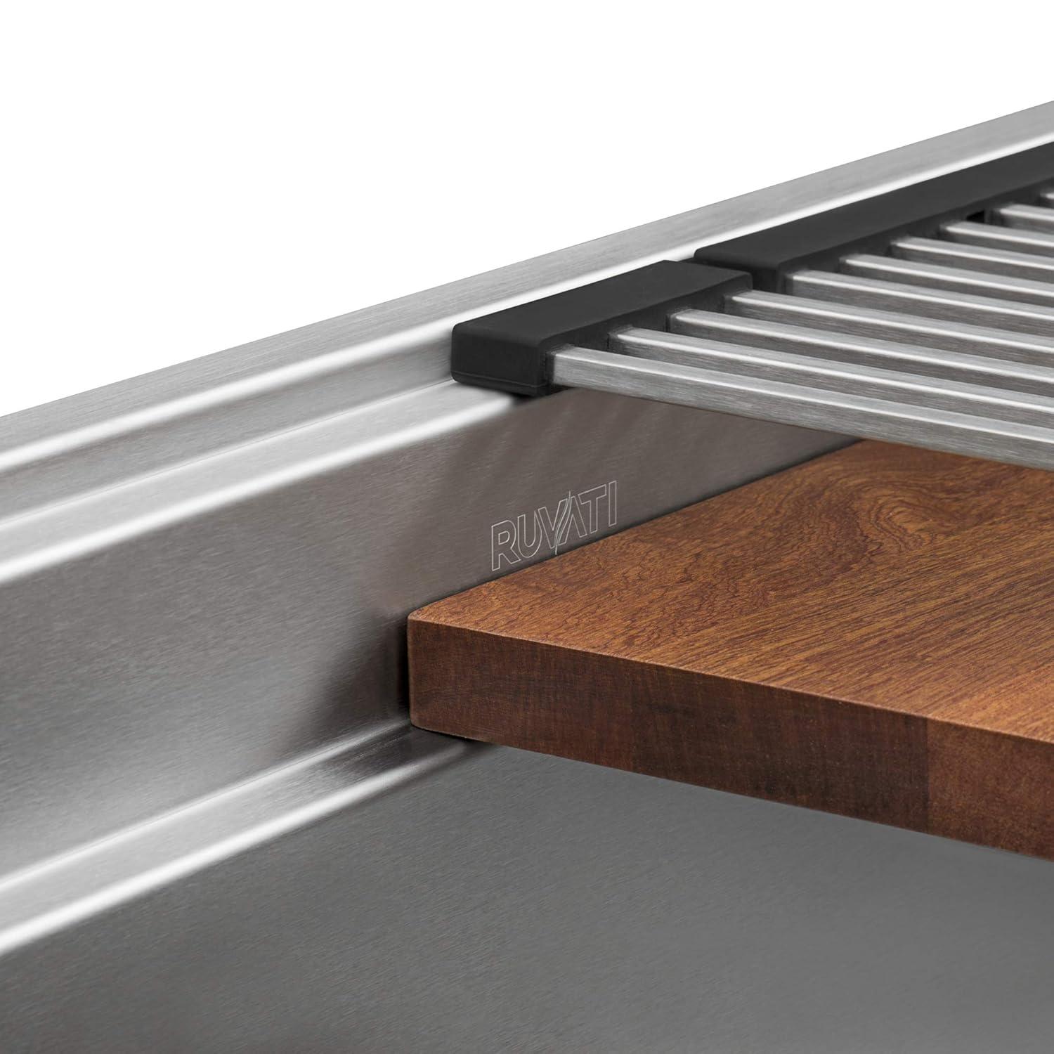 Ruvati RVH8333 Ruvati 45-inch Workstation Two-Tiered Ledge Kitchen Sink Undermount 16 Gauge Stainless Steel