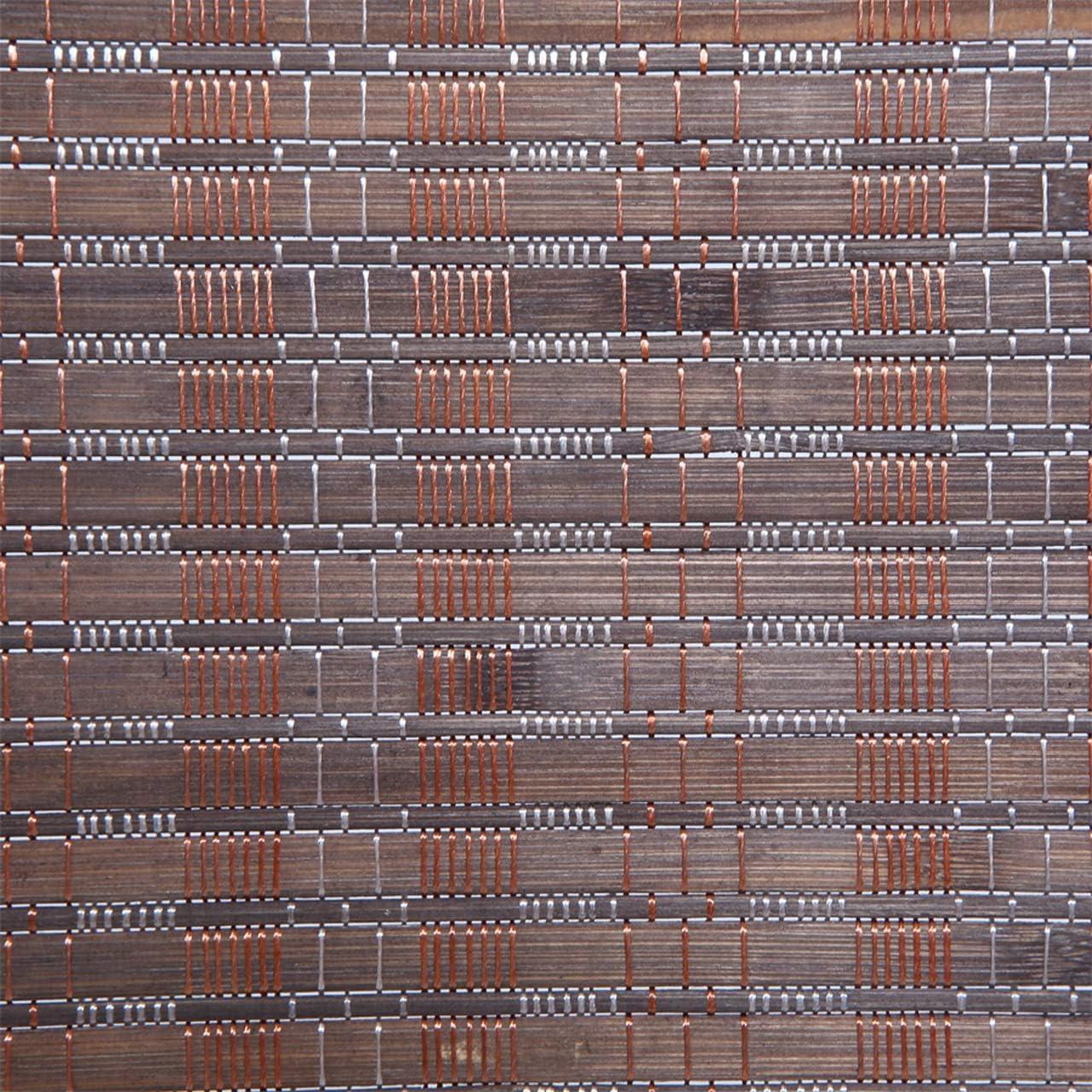 Legacy Decor 3 Panel Room Divider Brown Color Wood and Bamboo Weave
