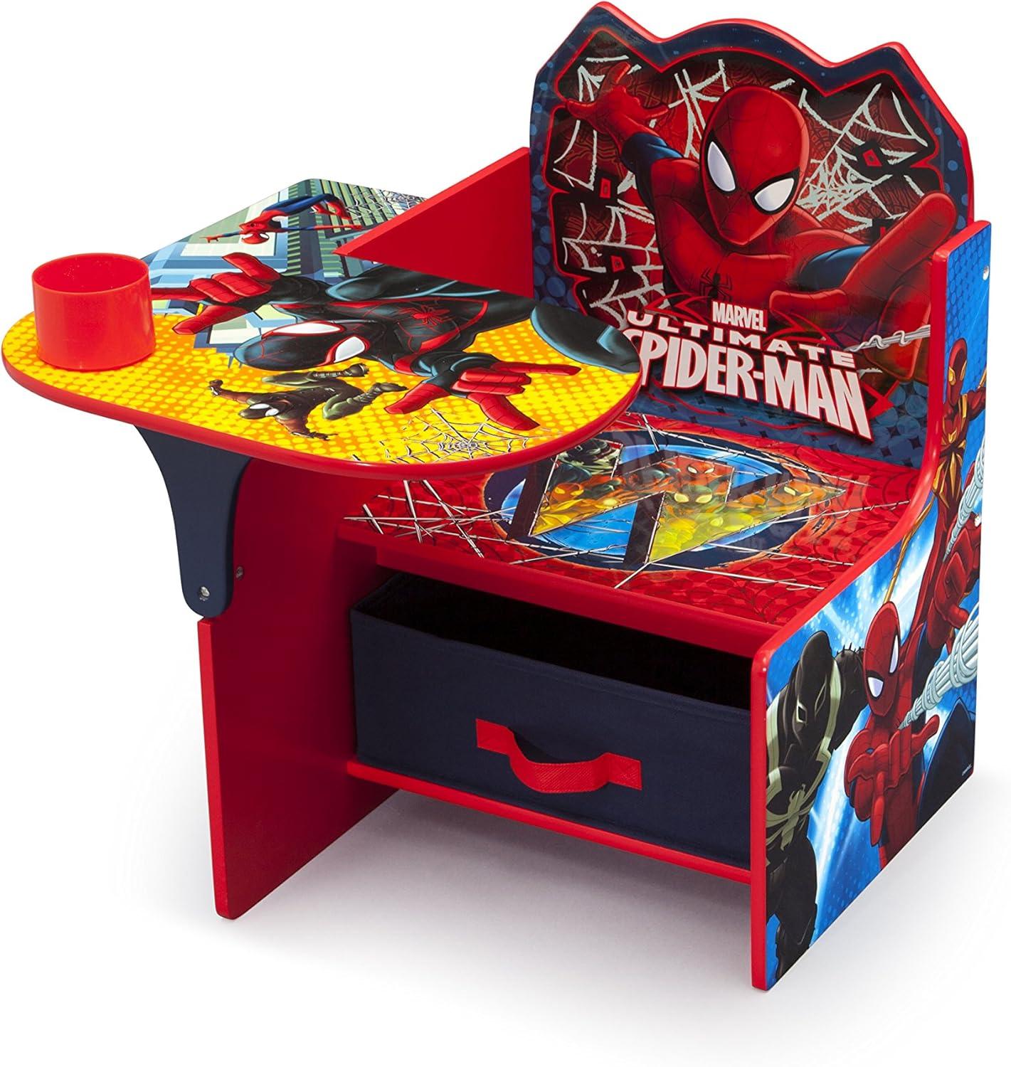 Marvel Spider-Man Chair Desk with Storage Bin by Delta Children, Greenguard Gold Certified