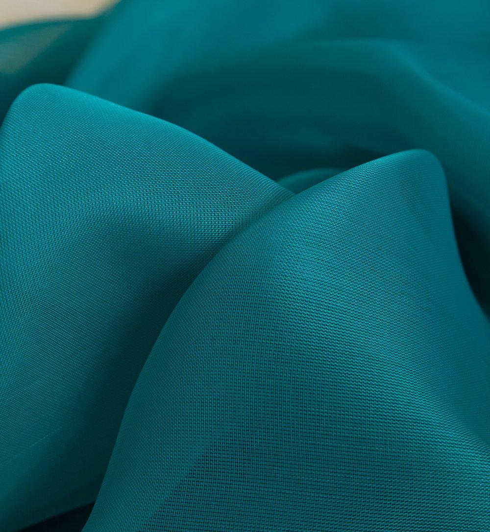 HLC.ME Grey Teal Sheer Voile Window Treatment Rod Pocket Curtain Panels for Bedroom and Living Room (54 x 84 inches Long, Set of 2)