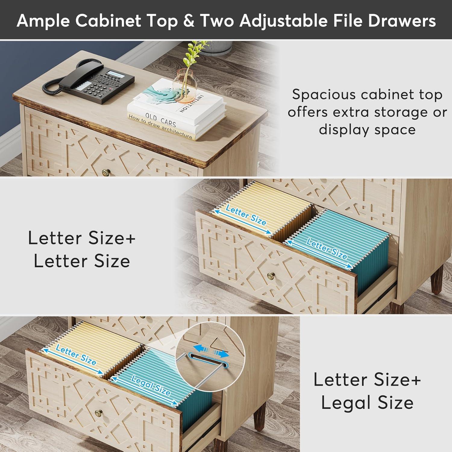 LITTLE TREE 2 Drawer Lateral File Cabinet Beige
